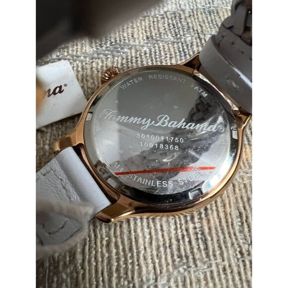 NWT Tommy Bahama 10018368 Waikiki MOP Dial White & Gold Leather Strap Watch - Picture 5 of 9